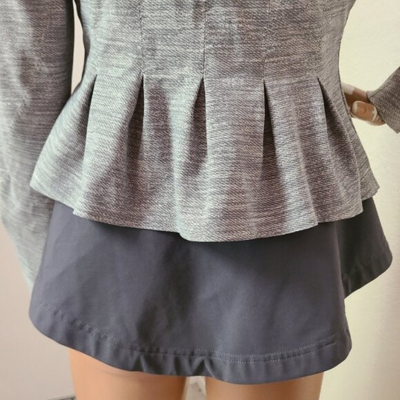 LULULEMON BUST A MOVE JACKET PEPLUM REMOVABLE HOOD DOUBLE ZIPPER STRETCH sz S - Picture 10 of 12